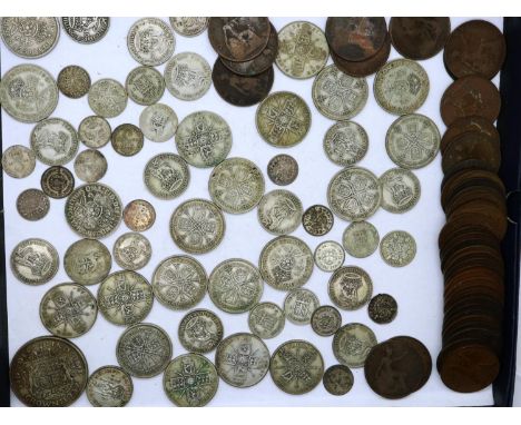Mixed UK pre 1947 silver coinage, combined 390g. P&amp;P Group 1 (£14+VAT for the first lot and £1+VAT for subsequent lots) 