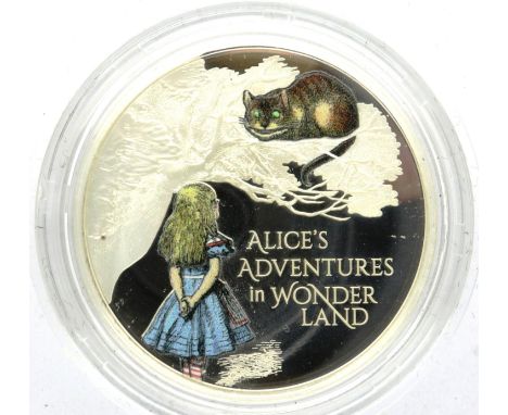 2021 silver proof collectors edition coin, Alices Adventures in Wonderland, boxed with certificate. P&amp;P Group 1 (£14+VAT 