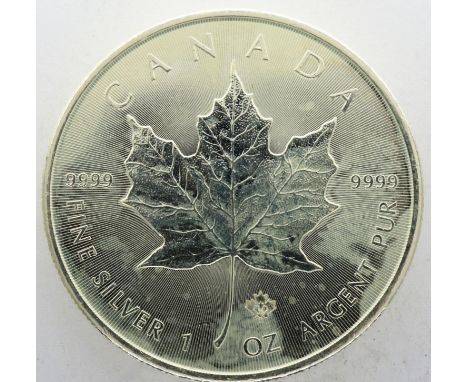 2014 Canadian fine silver bullion round, Maple Leaf. P&amp;P Group 0 (£5+VAT for the first lot and £1+VAT for subsequent lots