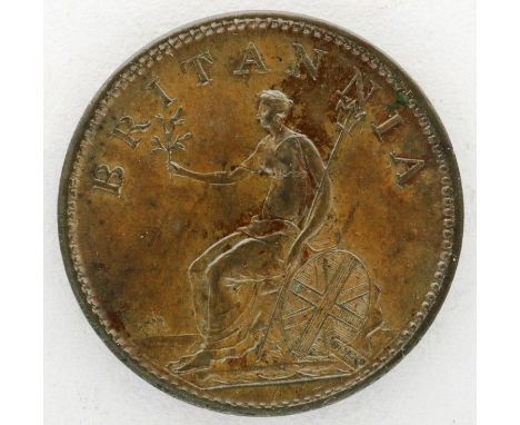 1806 farthing of George III, EF grade. P&amp;P Group 0 (£5+VAT for the first lot and £1+VAT for subsequent lots) 