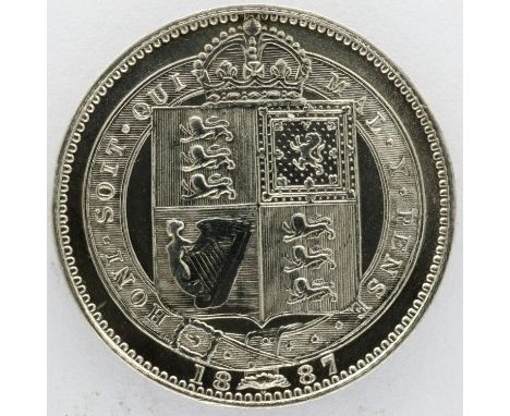 1887 silver shilling of Queen Victoria. P&amp;P Group 0 (£5+VAT for the first lot and £1+VAT for subsequent lots) 