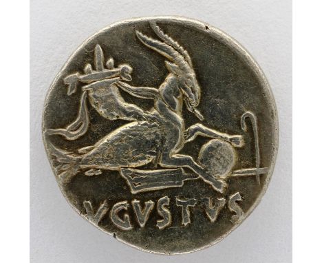 Roman silver Denarius of Emperor Augustus with Capricorn in VF condition. P&amp;P Group 0 (£5+VAT for the first lot and £1+VA