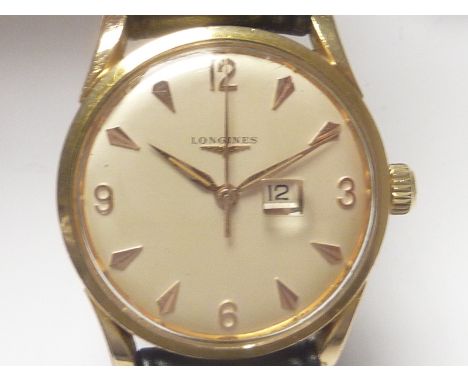 Gent's Longines rolled gold wrist watch (manual).