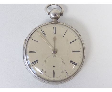 Table roller lever watch by Ormond, Liverpool,  Liverpool "window" to the 4th duck egg enamel dial in silver open face case w