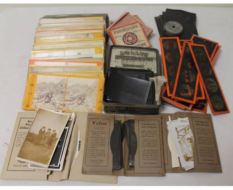 Small collection of various 19th century stereoscope photographic cards including vies of Scotland, Continental scenes, etc.,