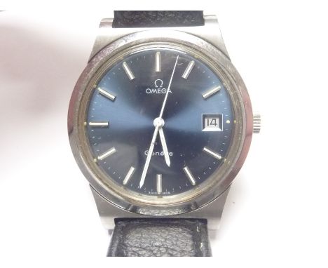 Gent's Omega stainless steel wrist watch (Manual), little used, Omega buckle. Condition Report. Going. 33mm dial
