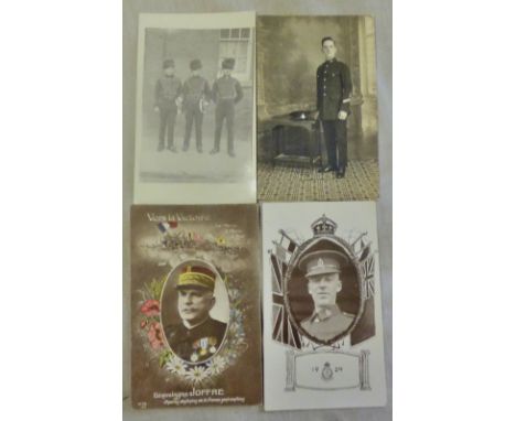 General Joffre - Portrait with medals and three British portrait, postcards including RAMC (4)