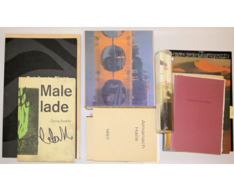 Sammlung rare Kunstkataloge/Künstlerbücher, 13 Stück, teils sign., teils mit Originalgraphik (Steffen Volmer/Anthe Wichtrey/H