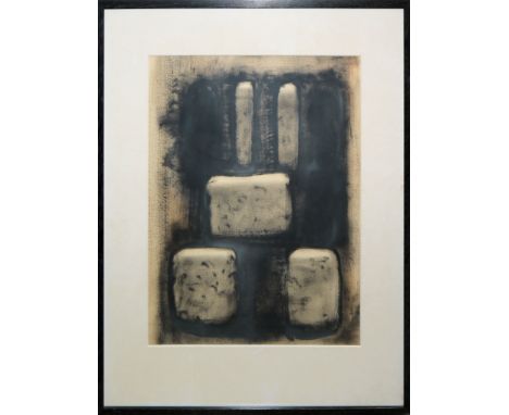 Gerd Baukhage, Komposition aus dreidimensionalen Quadern, Mischtechnik von 1964, gerahmtGerd Baukhage,1911 Herten - 1998 Köln