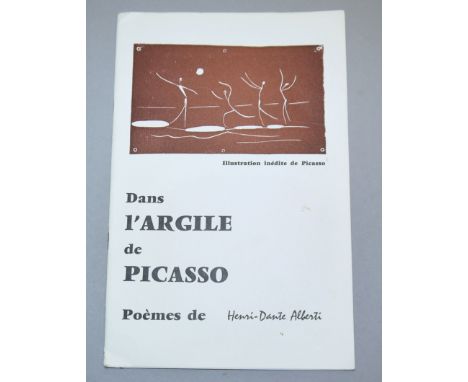 Pablo Picasso/ Henri - Dante Alberti, "Poèmes" mit einem originalen Farblinolschnitt von Picasso und einer Widmungszeichnung 