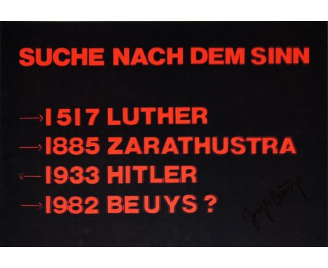 Joseph Beuys, Suche nach dem Sinn, signierte Farbserigraphie von 1982 Joseph Beuys, 1921 Krefeld - 1986 Düsseldorf, Suche nac