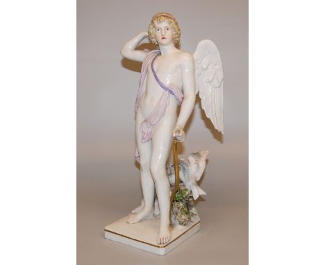 Hermann Hultzsch, "Amor mit Tauben" seltene Porzellanplastik für Kgl. Meißen um 1890Entwurf Hermann Hultzsch 1883, der geflüg