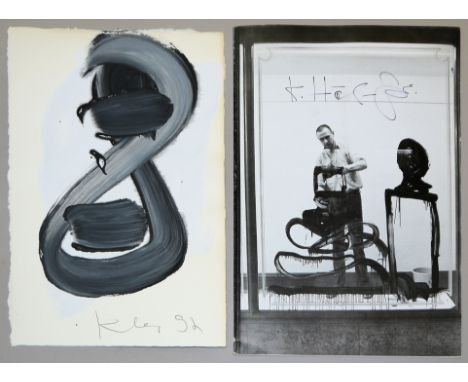 Klaus Hähner-Springmühl, Gouache &amp;amp; sign. Vorzugsausgabe eines Kataloges der Galerie Oben/Chemnitz 1992Klaus Hähner-Sp