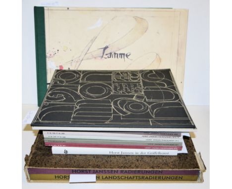 Sammlung Horst Janssen, Werkverzeichnisse, Künstlerbücher, Kataloge, mit zwei Originallithografien, 33 BücherHorsten Janssen: