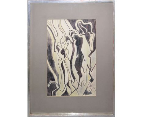 Hermann Anselment, großes Aquarell &amp;amp; 3 sign. Holzschnitte, dazu 8 expressionistische Holzschnitte (Richard Seewald, F