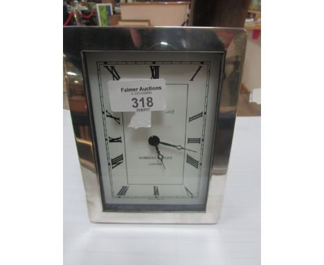 Hall marked silver framed easel clock with quartz movement