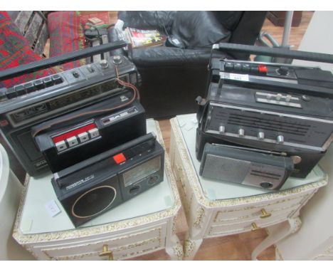 6 various radio cassettes including Roberts, Sony etc.