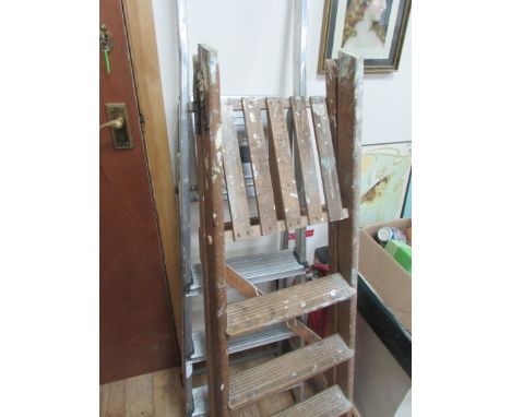 Metal step ladder + wooden step ladder