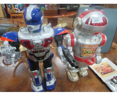 Walking talking Toby robot and one other robot
