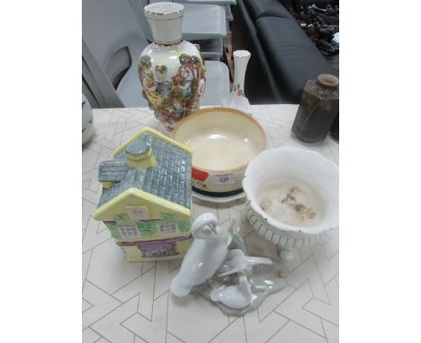 Clarice Cliff bowl, Italian vase + 5 other items