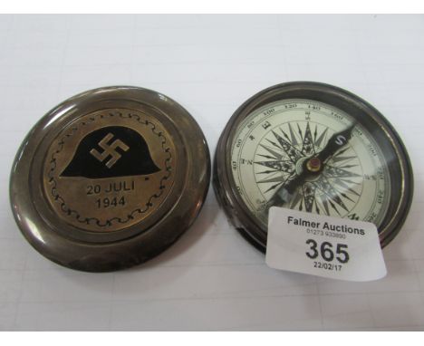 Brass World War 2 style heavy compass