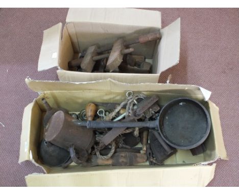 Various tools and bygones (two boxes)