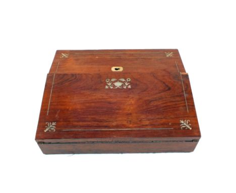 A 19th Century Mahogany and Mother of Pearl inlaid writing slope