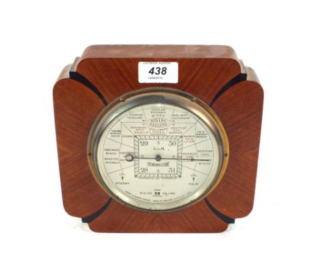 An aneroid barometer in Art Deco Oak case by Short & Mason, London