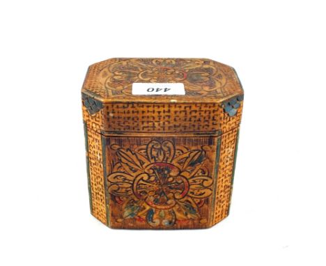 A Poker work tea caddy