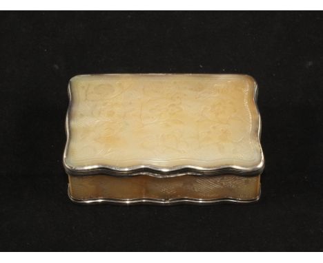 A Chinese carved Mother of Pearl and Silver metal box (two cracks)