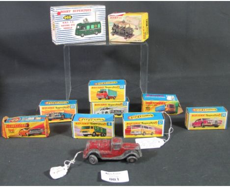 A collection of vintage diecast model vehicles to include; Dinky Supertoys 968 B.B.C. TV roving eye vehicle, Dinky toys 601 A