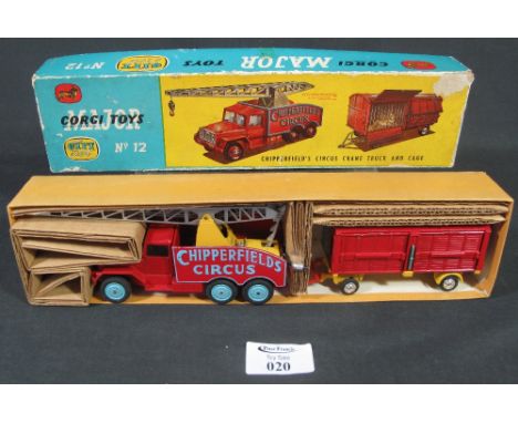 Corgi toys Major gift set no. 12 Chipperfield's Circus crane truck and cage in original box. 
(B.P. 24% incl. VAT) CONDITION 