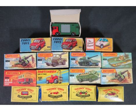 A collection of Matchbox, Matchbox Series and Corgi toys diecast model vehicles in original boxes (some reproduction boxes), 