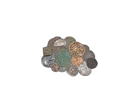 11th-16th century AD. Group comprising: English, short cross penny and cut halfpenny, Henry III (2; Roger of R and Osmund at 