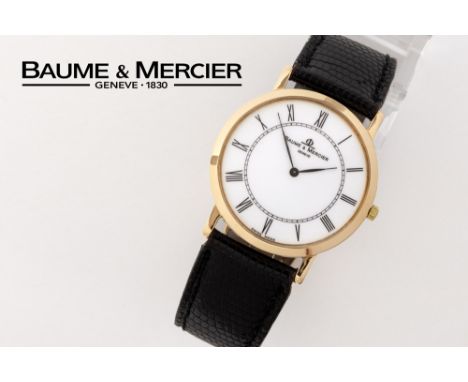 Baume &amp; Mercier marked quartz wristwatch in yellow gold (18 carat) - with its box || BAUME &amp; MERCIER quartz polshorlo