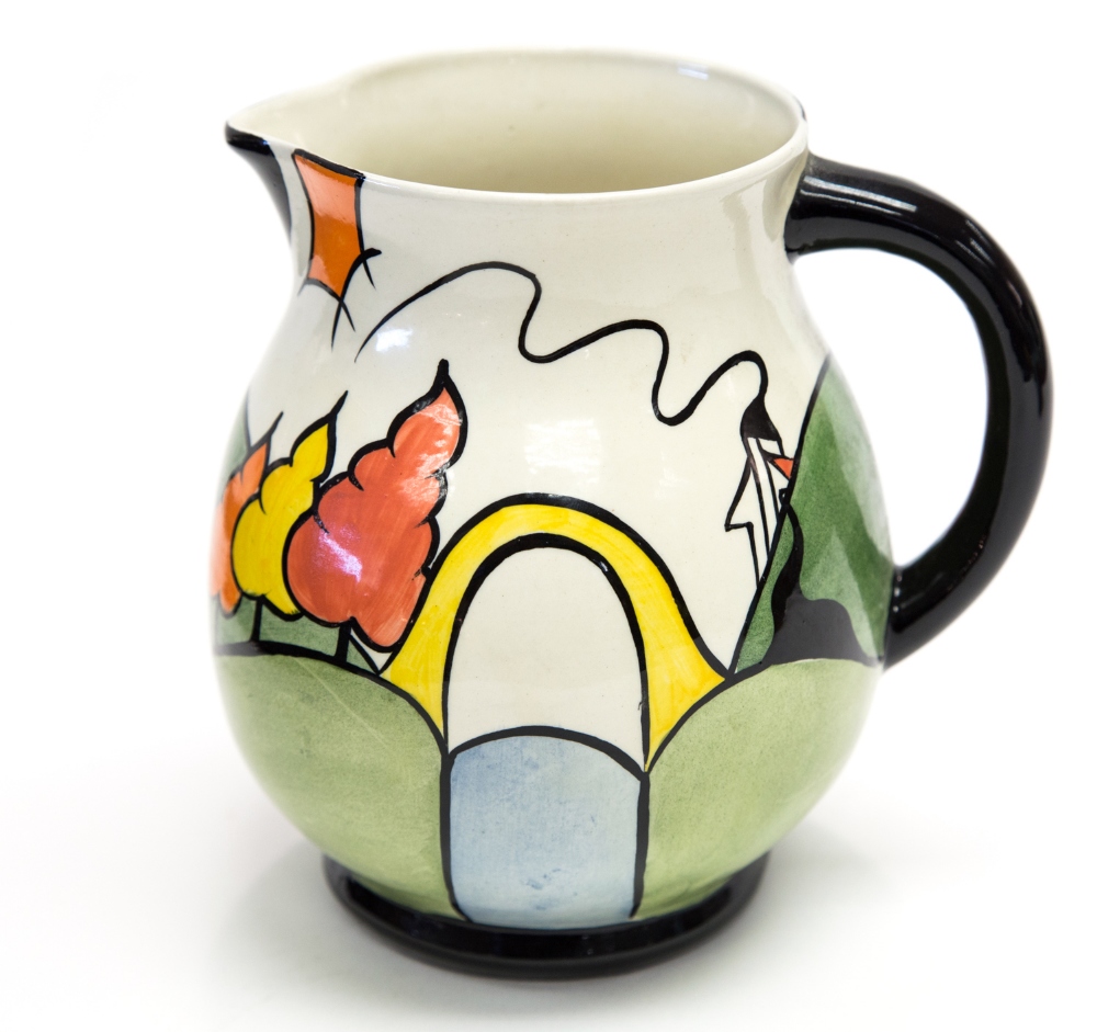 Lorna Bailey for Old Ellgreave Pottery, a jug in Bridge and Stream pattern, signed and printed ma