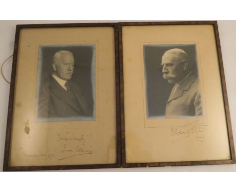 Edward Elgar, a black and white photograph, signed to the mount and dated 1929, with pencil signature for Richard Hall, Glouc