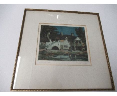 Frederick Marriott, RE, ARCA (1860-1941), framed coloured etching titled, A Farm near Falaise, signed in pencil, F Marriott, 