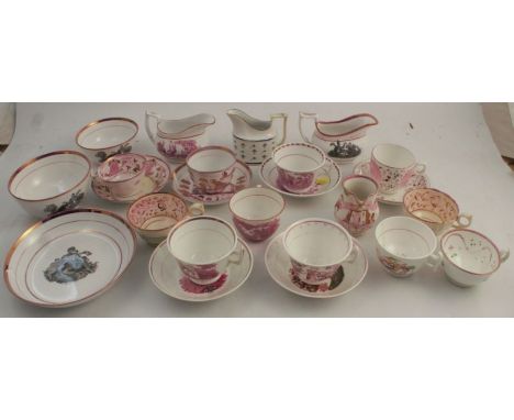 A collection of 19th and 20th century lustre ware, to include cups, saucers, bowls, dishes etc and other items