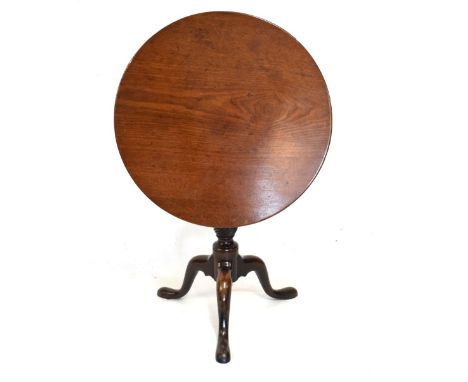 George III mahogany snap top tripod occasional table, 70cm diameter x 71cm high  