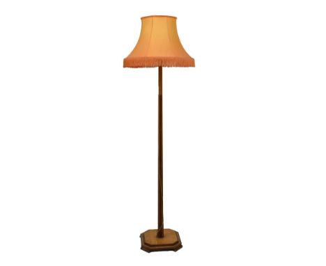 Early 20th Century Art Deco style oak and mahogany standard lamp  
