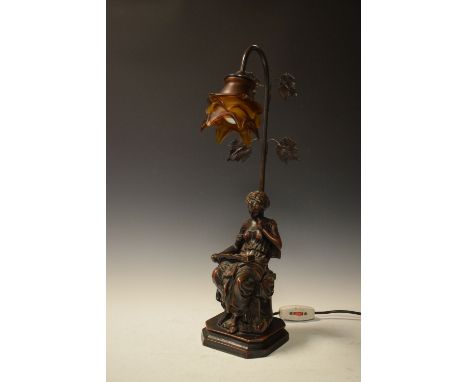 Reproduction figural table lamp, 56.5cm high  