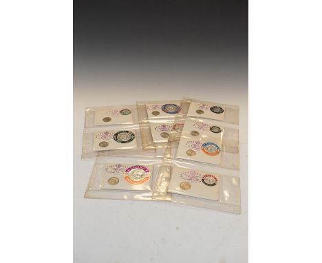 Tonga - Nine Coronation Series First Day covers with inset coins, 4th July 1967  