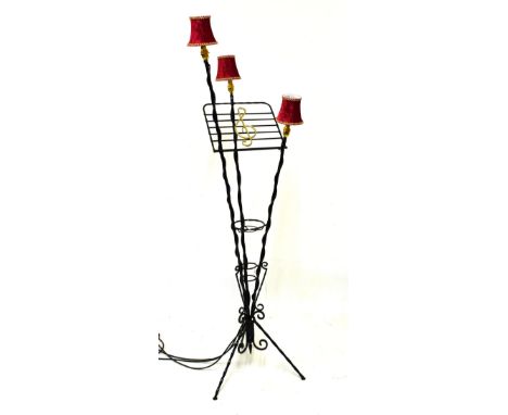 Mid 20th Century three-branch music stand/standard lamp  