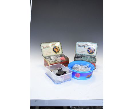 Large quantity of Elizabeth II commemorative crowns to include; cased examples, bank rolls, in two vintage Squirrel confectio
