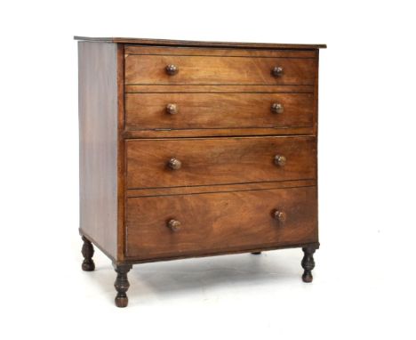 19th Century mahogany and string inlaid chest commode, 67cm wide  