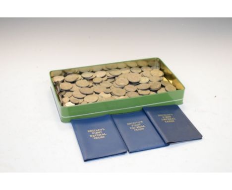 Large quantity of post 1946 UK coinage to include; Queen Elizabeth II First Decimal Coins sets, half crowns, florins, etc  