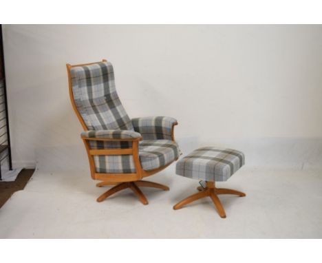 Ercol Golden Dawn Elm recliner chair and footstool  