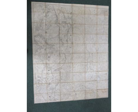 Ordnance Survey Map showing the part counties of Berkshire, Hampshire and Wiltshire - [1817, first edition], 124cm x 57cm, li