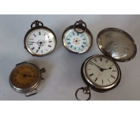 An early Victorian silver hunter pocket watch, the enamel dial with Roman numerals, the movement inscribed  Julius Hanff, Bri